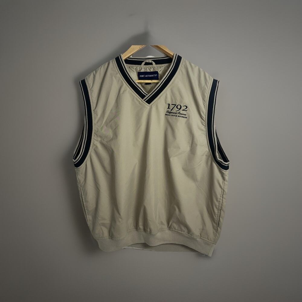Port Authority 1792 Ridgemont Reserve Bourbon‎ Golf Vest Mens Large Khaki Promo